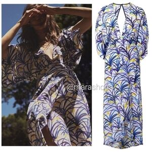 Jaline Resort Kelly Printed Silk Crepe De Chine Midi Dress